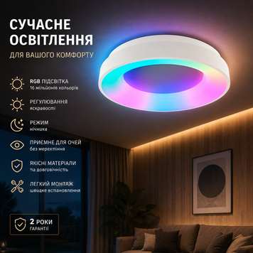 Крутой LED светильник VIDEX EDGE-RC-72W-WHITE 15519 VLE-ERC-RGB-72W фото