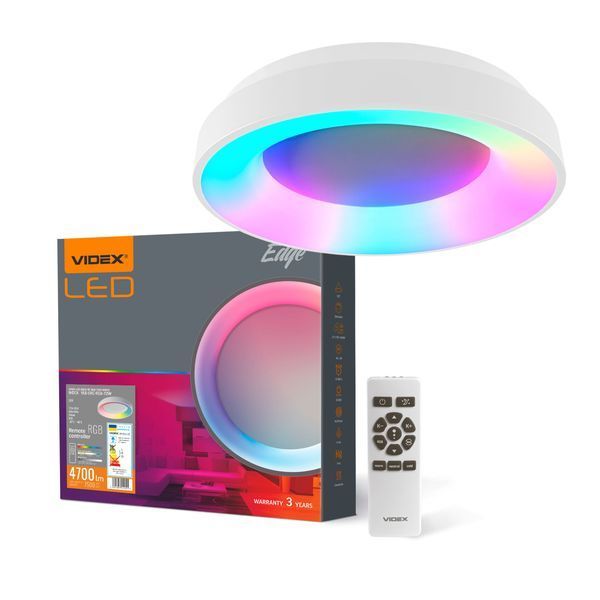 Крутий LED світильник VIDEX EDGE-RC-72W-WHITE 15519 VLE-ERC-RGB-72W фото