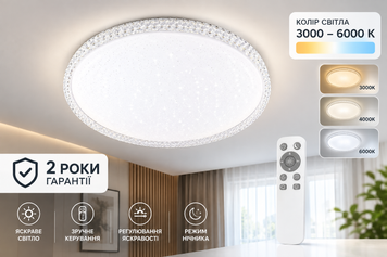 Світильник світлодіодний Biom SMART SML-R08-50/2 3000-6000K 50Вт с д/к 17402 фото