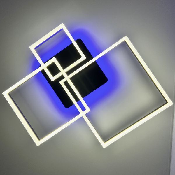 Светильник потолочный светодиодный LUMINARIA GENNY SQUARE RGB 105W 4S 645x618 BLACK 220V IP20 с пультом ДУ GENNY SQUARE  BLACK фото