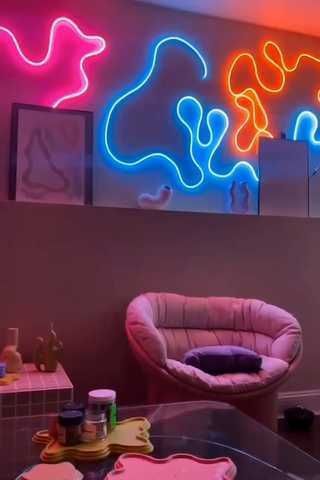 Неоновая розовая лента на 12 V 12V pink neon фото
