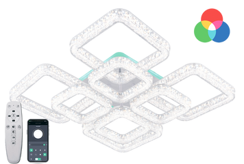 Світильник LED стельовий LUMINARIA ICEBERG SQUARE RGB 120W 8S WHITE/ICE (з пультом) LUMINARIA ICEBERG SQUARE RGB 120W фото