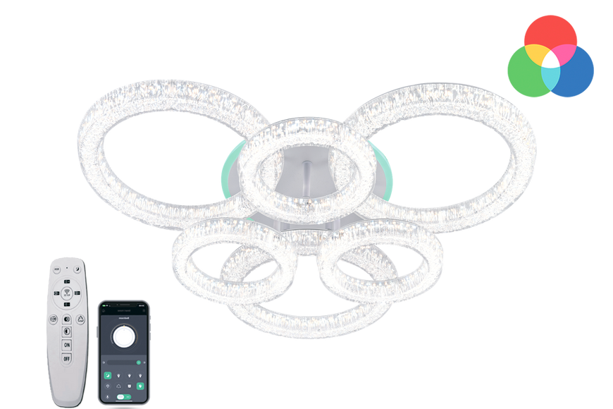 Світильник LED стельовий LUMINARIA ICEBERG ROUND RGB 90W 6R WHITE/ICE (з пультом) LUMINARIA ICEBERG ROUND RGB 90W 6R фото