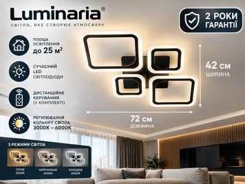 Світильник світлодіодний стельовий LUMINARIA OVAL 80W 4S RC 725/423 BLACK 220V IP20 з пультом ДУ OVAL 80W 4S RC 725/423 BLACK  фото