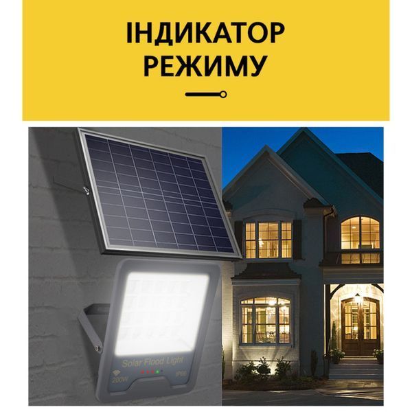LED Прожектор VARGO на солнечной батарее 200W с датчиком движения Световой поток: 10000lm Аккумулятор: 3.7V, 15 000mAh 119026 фото