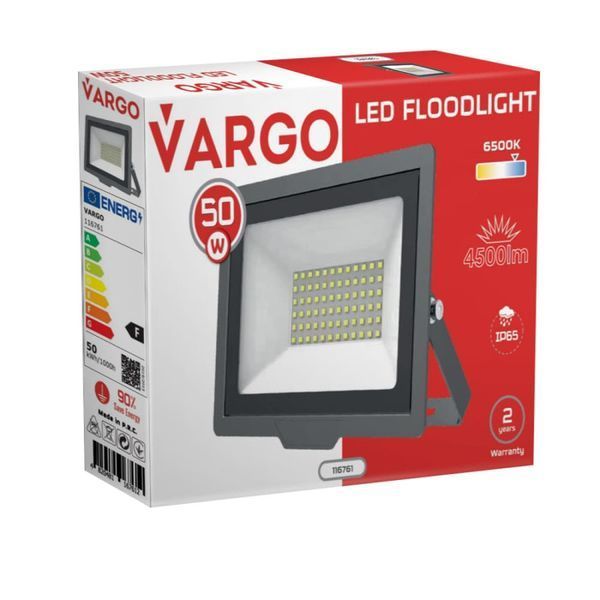 LED прожектор VARGO 50W 220V 4500lm 6500K NOVA 116761 фото